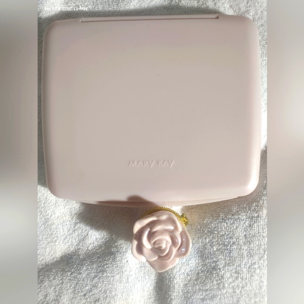 COPY - Vintage Mary Kay Porcelain Rose Box And Mary Kay Portable mirror